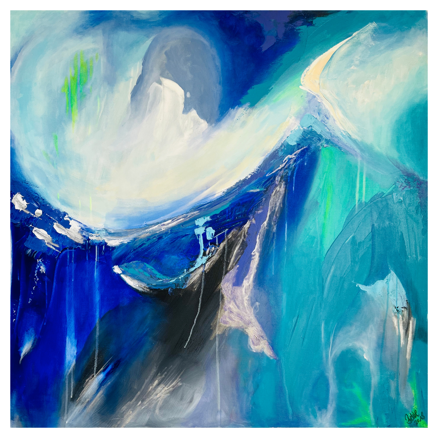 "Feel the Wave" Acryl auf Leinwand, Größe: 100 x 100 x 4,5 cm (BxHxT)