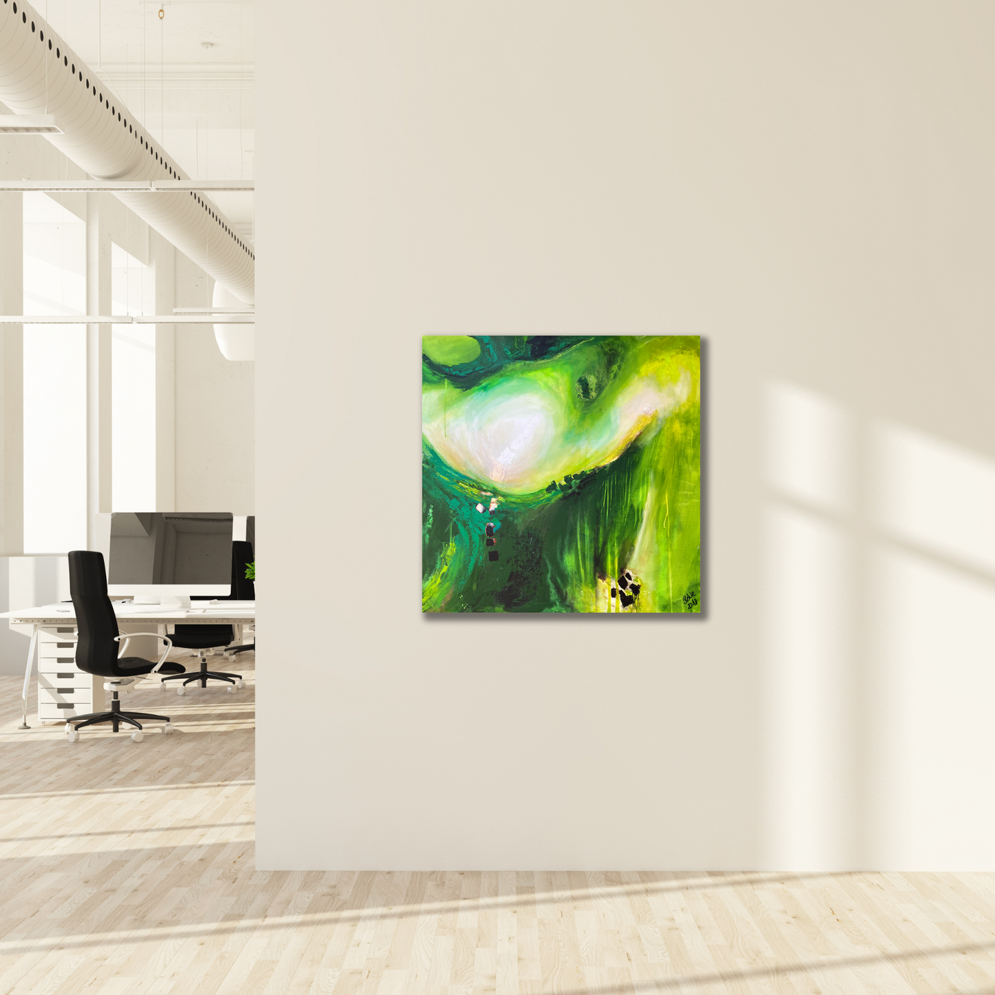 "Lichtung" Acryl auf Leinwand, Größe: 100 x 100 x 4,5 cm (BxHxT)