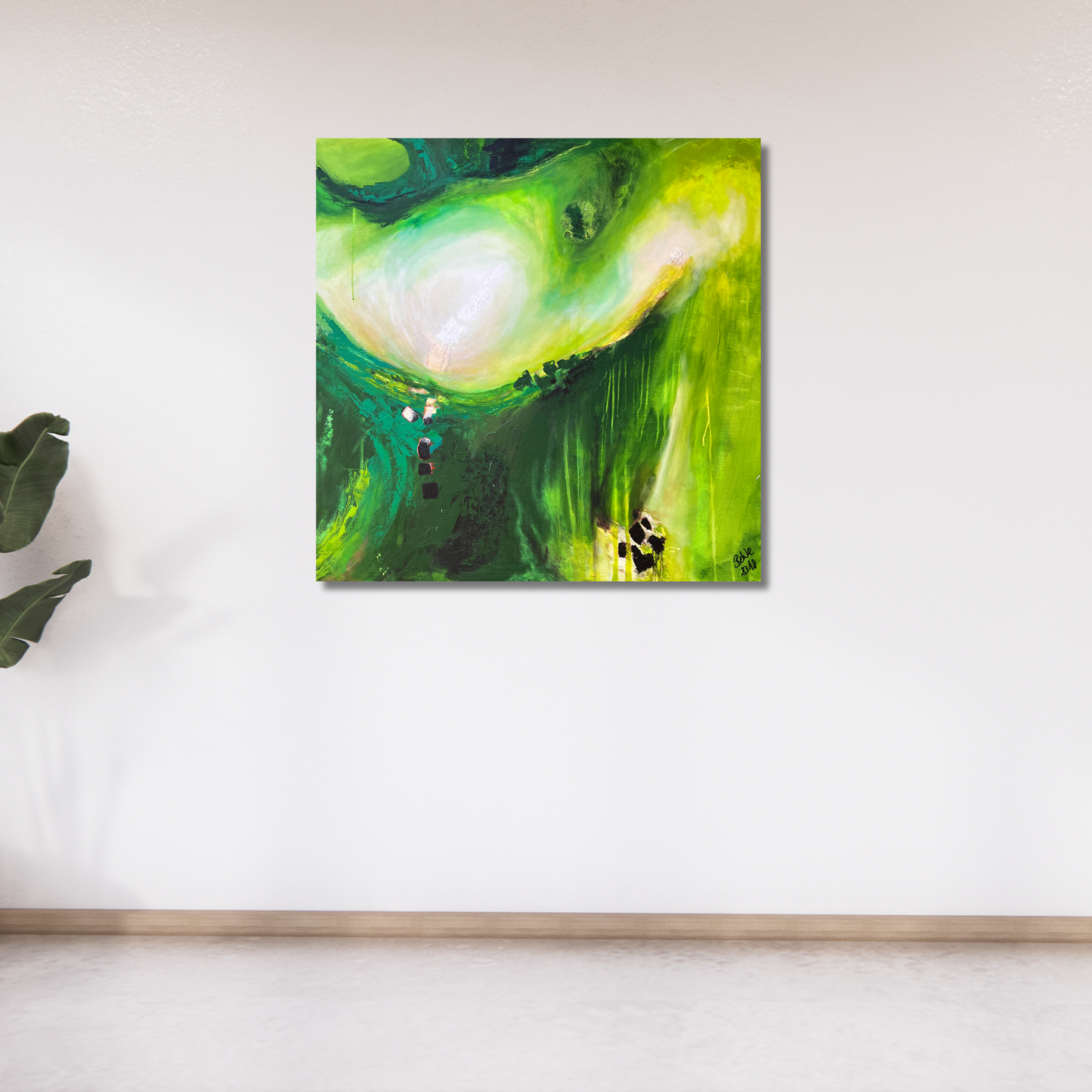 "Lichtung" Acryl auf Leinwand, Größe: 100 x 100 x 4,5 cm (BxHxT)