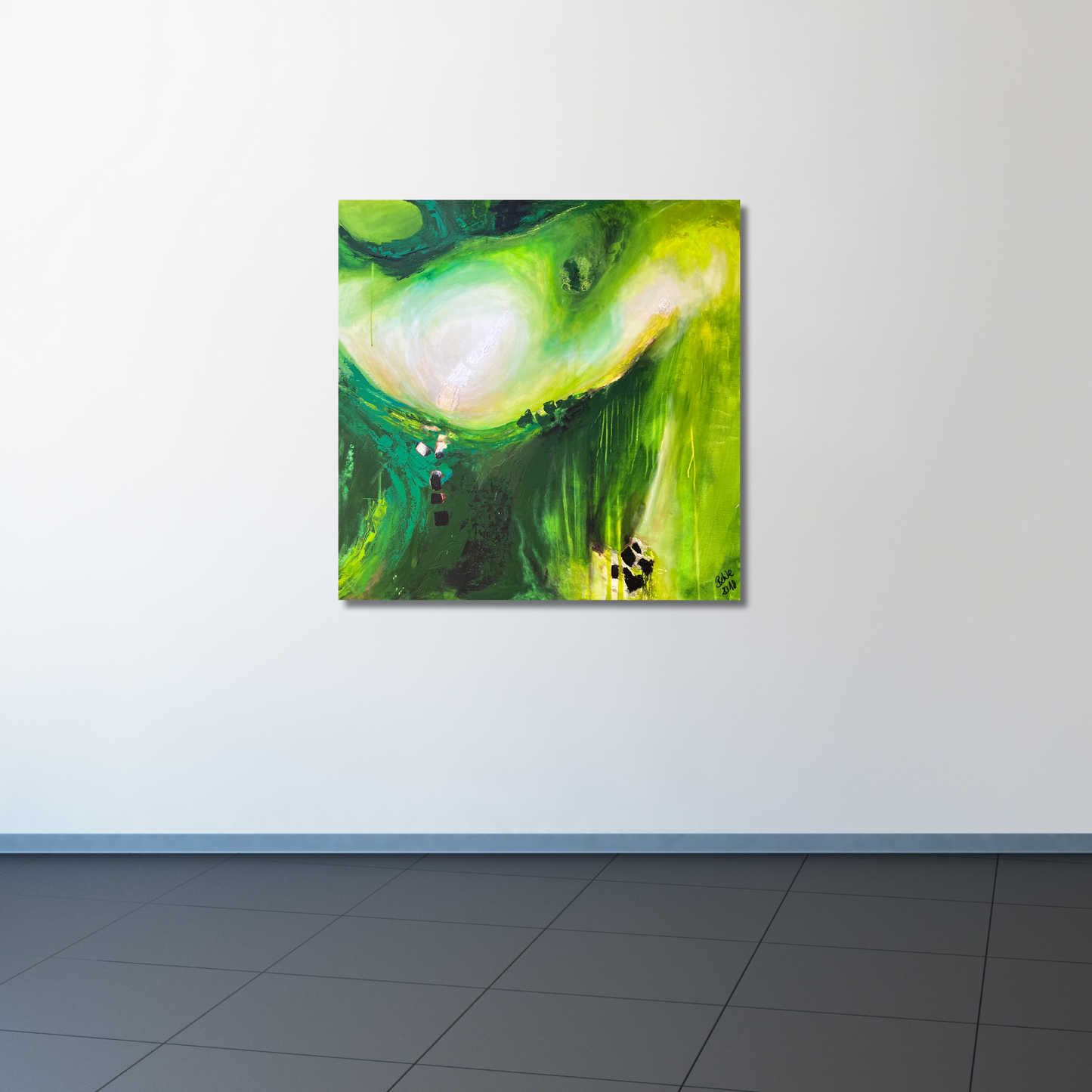 "Lichtung" Acryl auf Leinwand, Größe: 100 x 100 x 4,5 cm (BxHxT)