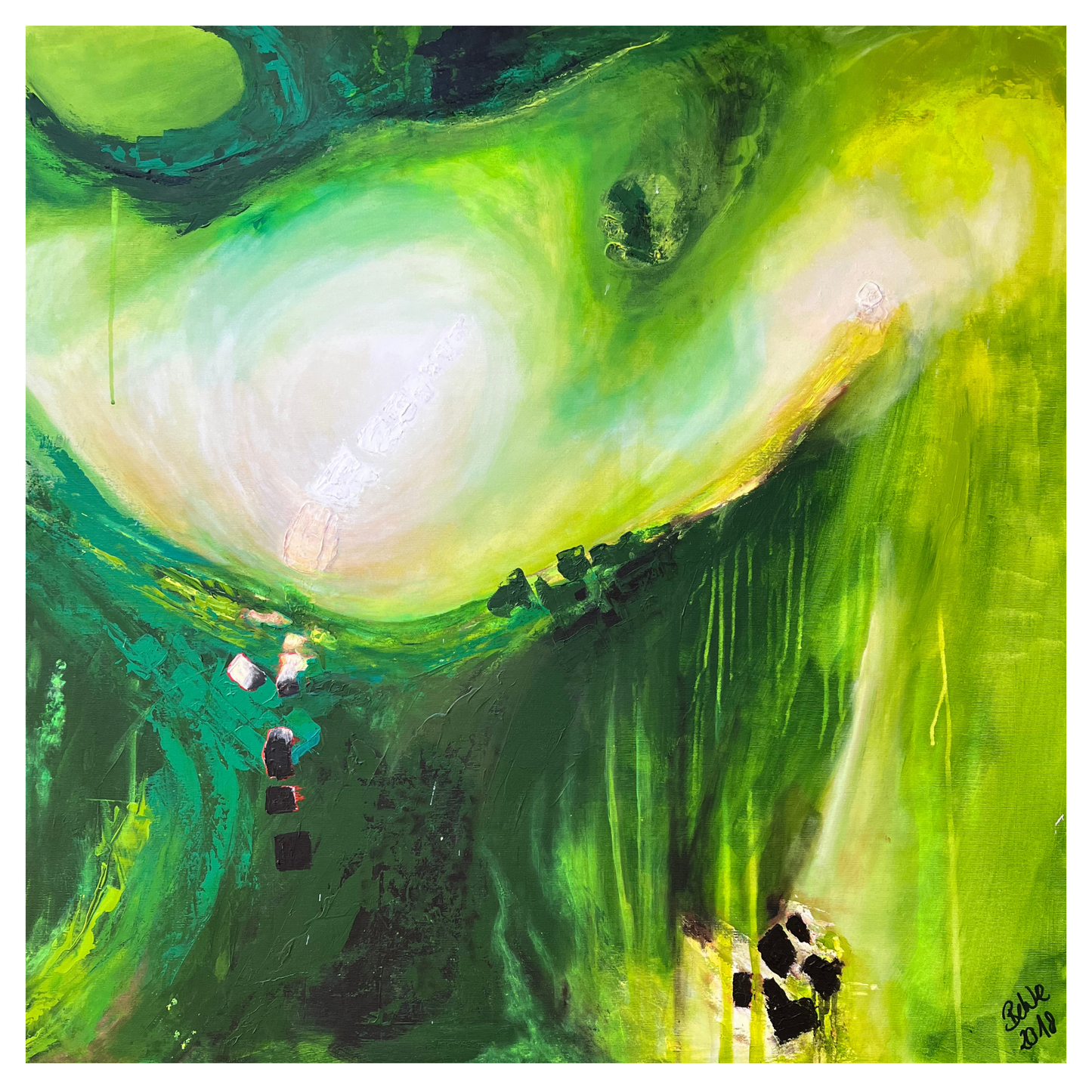 "Lichtung" Acryl auf Leinwand, Größe: 100 x 100 x 4,5 cm (BxHxT)