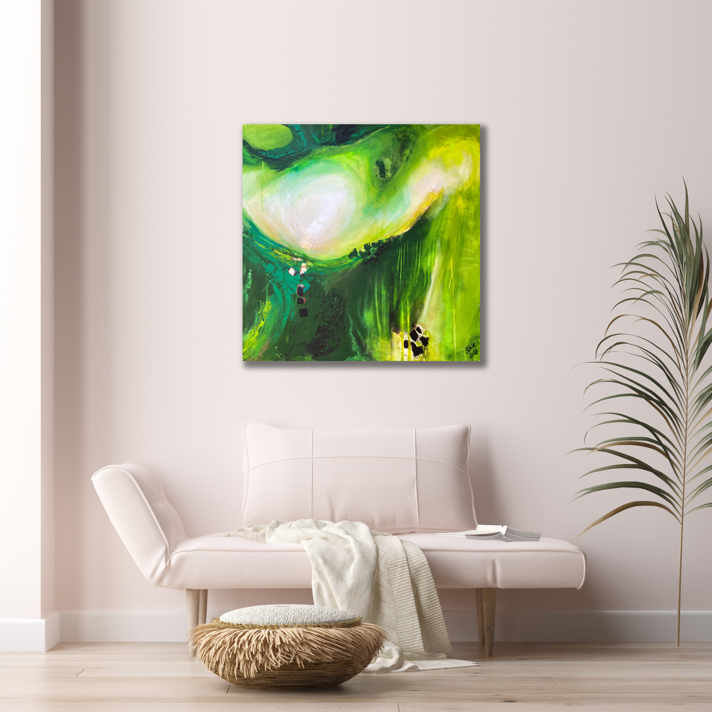 "Lichtung" Acryl auf Leinwand, Größe: 100 x 100 x 4,5 cm (BxHxT)