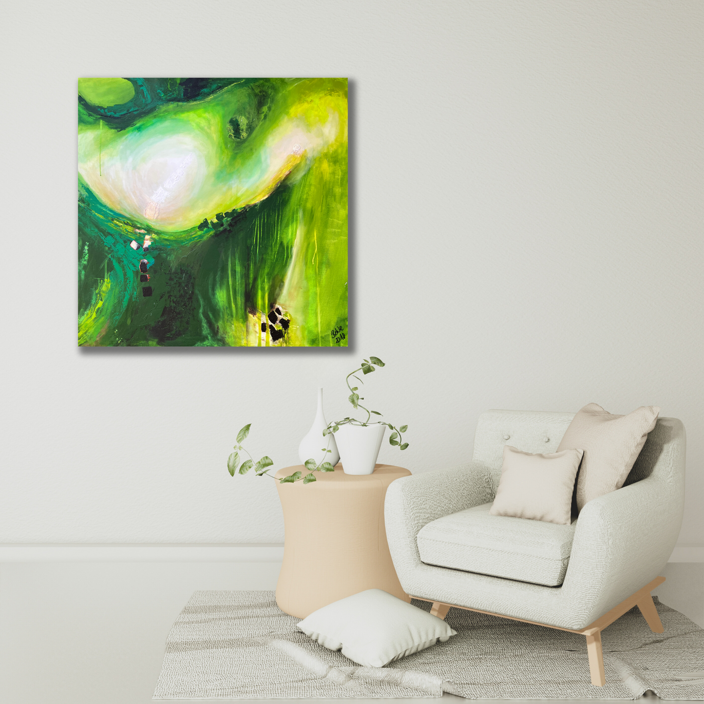 "Lichtung" Acryl auf Leinwand, Größe: 100 x 100 x 4,5 cm (BxHxT)