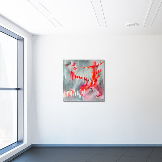 "Marionette, cut off your strings!" Acryl auf Leinwand, Größe: 100 x 100 x 4,5 cm (BxHxT)