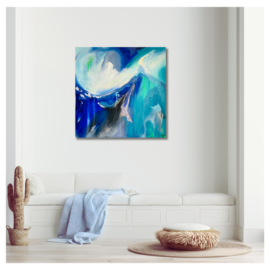 "Feel the Wave" Acryl auf Leinwand, Größe: 100 x 100 x 4,5 cm (BxHxT)