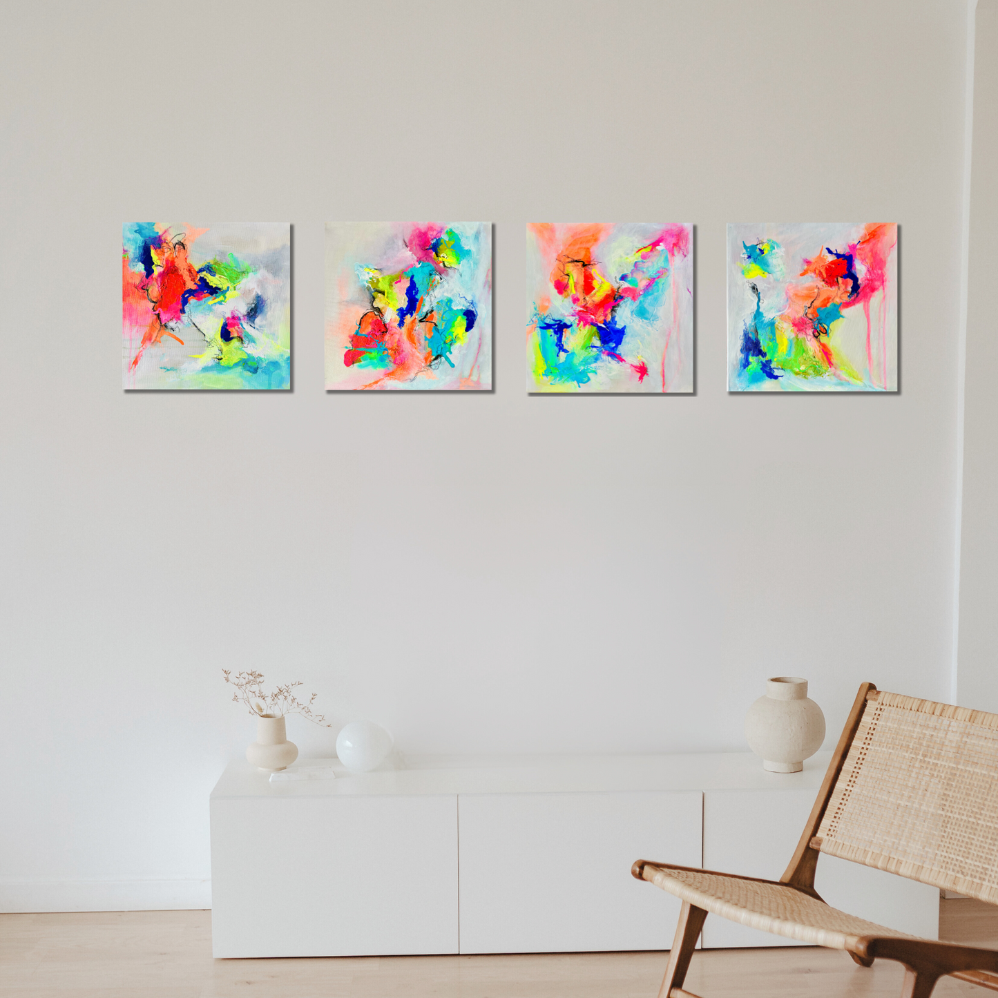 "Neon Moods 2" Acryl auf Leinwand, Größe: 30 x 30 x 1,6 cm (BxHxT)