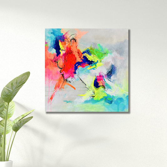 "Neon Moods 1" Acryl auf Leinwand, Größe: 30 x 30 x 1,6 cm (BxHxT)