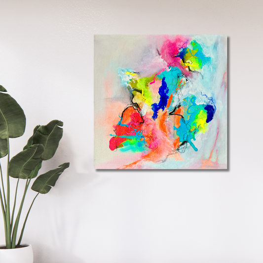 "Neon Moods 2" Acryl auf Leinwand, Größe: 30 x 30 x 1,6 cm (BxHxT)