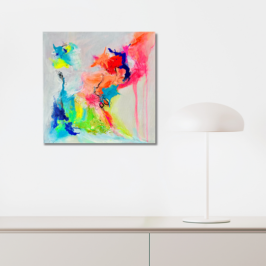 "Neon Moods 4" Acryl auf Leinwand, Größe: 30 x 30 x 1,6 cm (BxHxT)