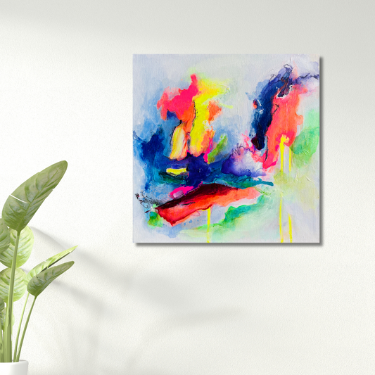 "Neon Moods 5" Acryl auf Leinwand, Größe: 30 x 30 x 1,6 cm (BxHxT)