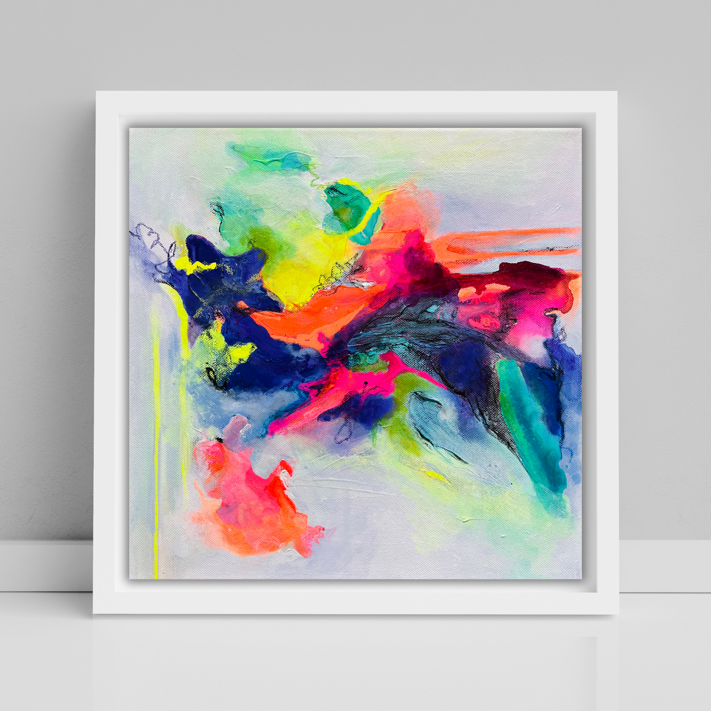 "Neon Moods 6" Acryl auf Leinwand, Größe: 30 x 30 x 1,6 cm (BxHxT)