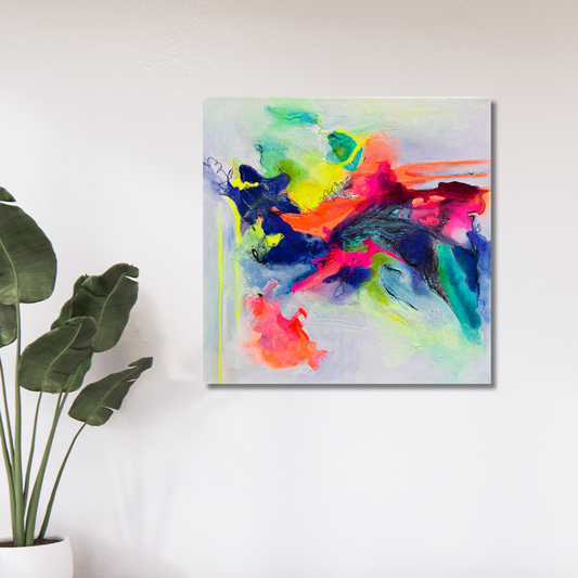 "Neon Moods 6" Acryl auf Leinwand, Größe: 30 x 30 x 1,6 cm (BxHxT)