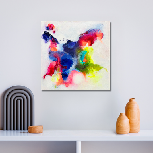 "Neon Moods 10" Acryl auf Leinwand, Größe: 30 x 30 x 1,6 cm (BxHxT)