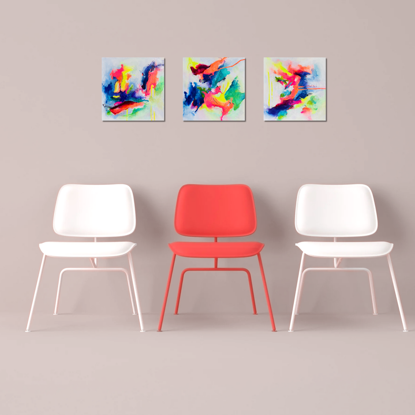 "Neon Moods 5" Acryl auf Leinwand, Größe: 30 x 30 x 1,6 cm (BxHxT)