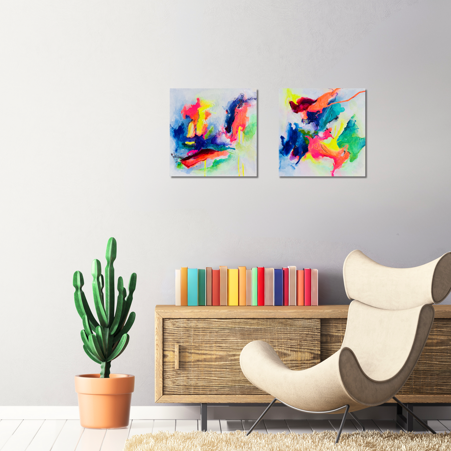 "Neon Moods 7" Acryl auf Leinwand, Größe: 30 x 30 x 1,6 cm (BxHxT)