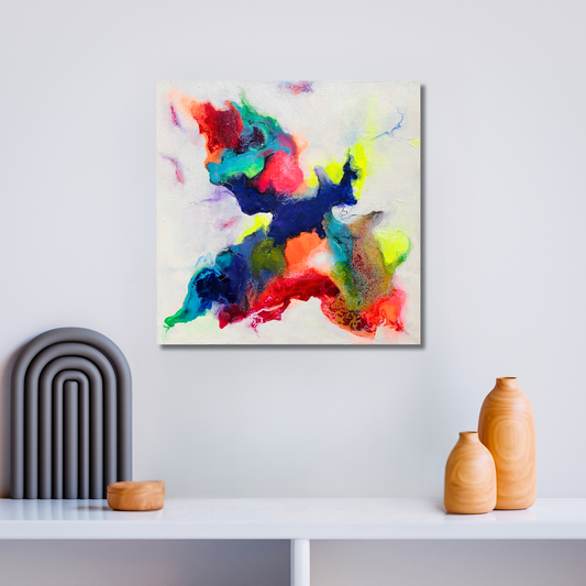 "Neon Moods 9" Acryl auf Leinwand, Größe: 30 x 30 x 1,6 cm (BxHxT)