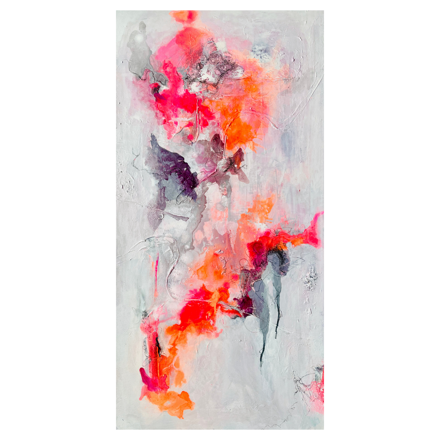 "Should I stay oder should I go?" Mixed Media auf Leinwand, Größe: 50 x 100 x 1,8 cm (BxHxT)