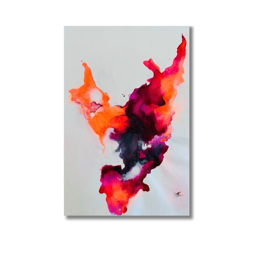 Abstraktes_Acrylbild_neonpink_koralle_grau_S12