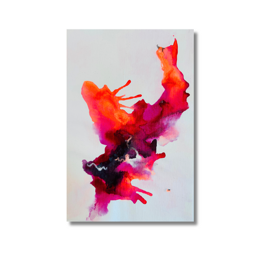 Abstraktes_Acrylbild_neonpink_koralle_grau_S13