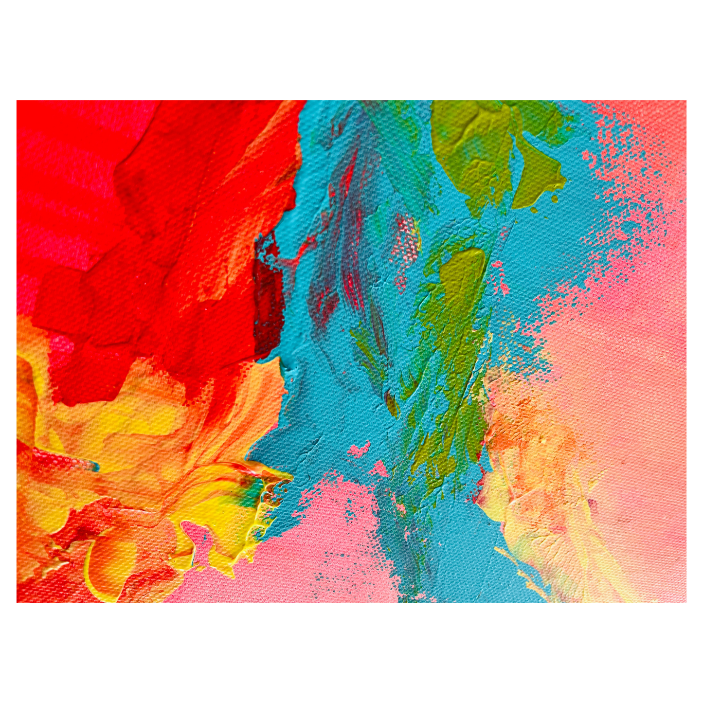 "Lebenszirkus" Acryl auf Leinwand, Größe: 100 x 100 x 4,5 cm (BxHxT)
