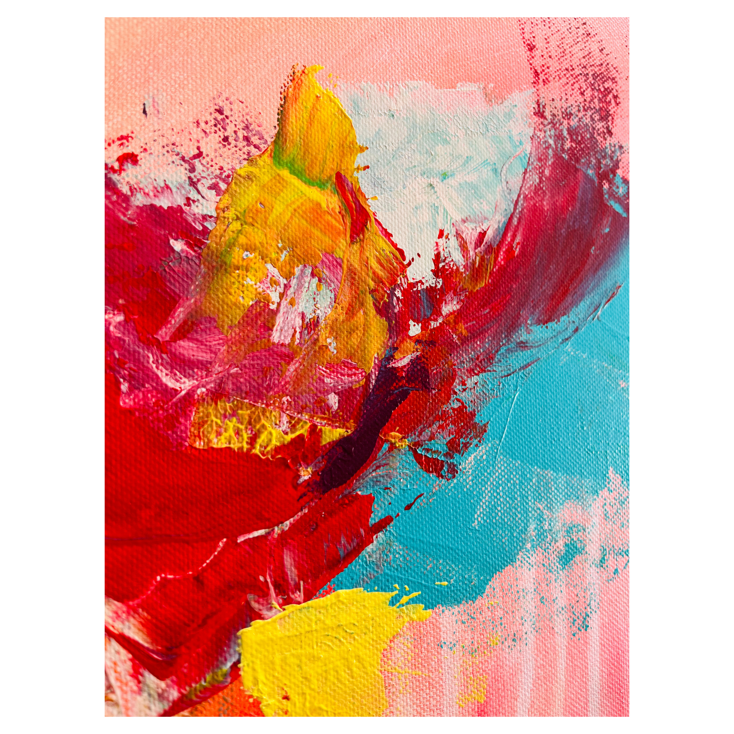 "Lebenszirkus" Acryl auf Leinwand, Größe: 100 x 100 x 4,5 cm (BxHxT)