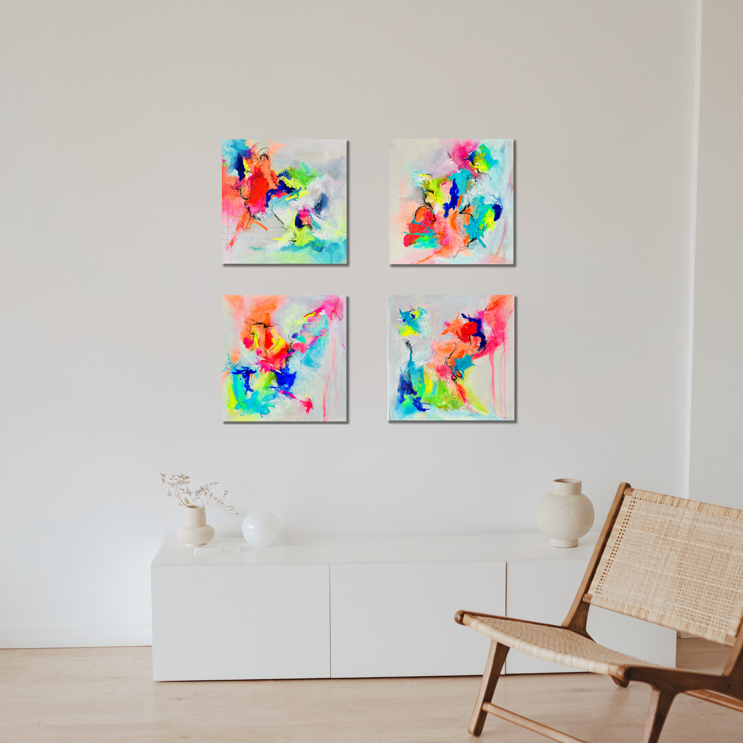 "Neon Moods 1" Acryl auf Leinwand, Größe: 30 x 30 x 1,6 cm (BxHxT)
