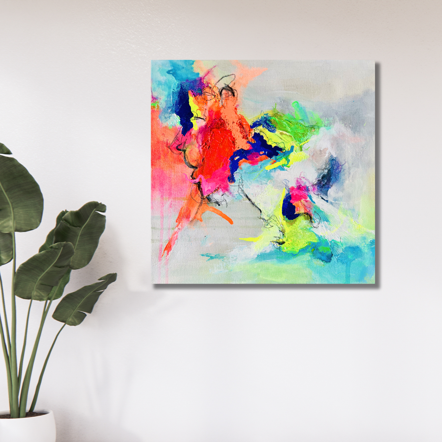 "Neon Moods 1" Acryl auf Leinwand, Größe: 30 x 30 x 1,6 cm (BxHxT)