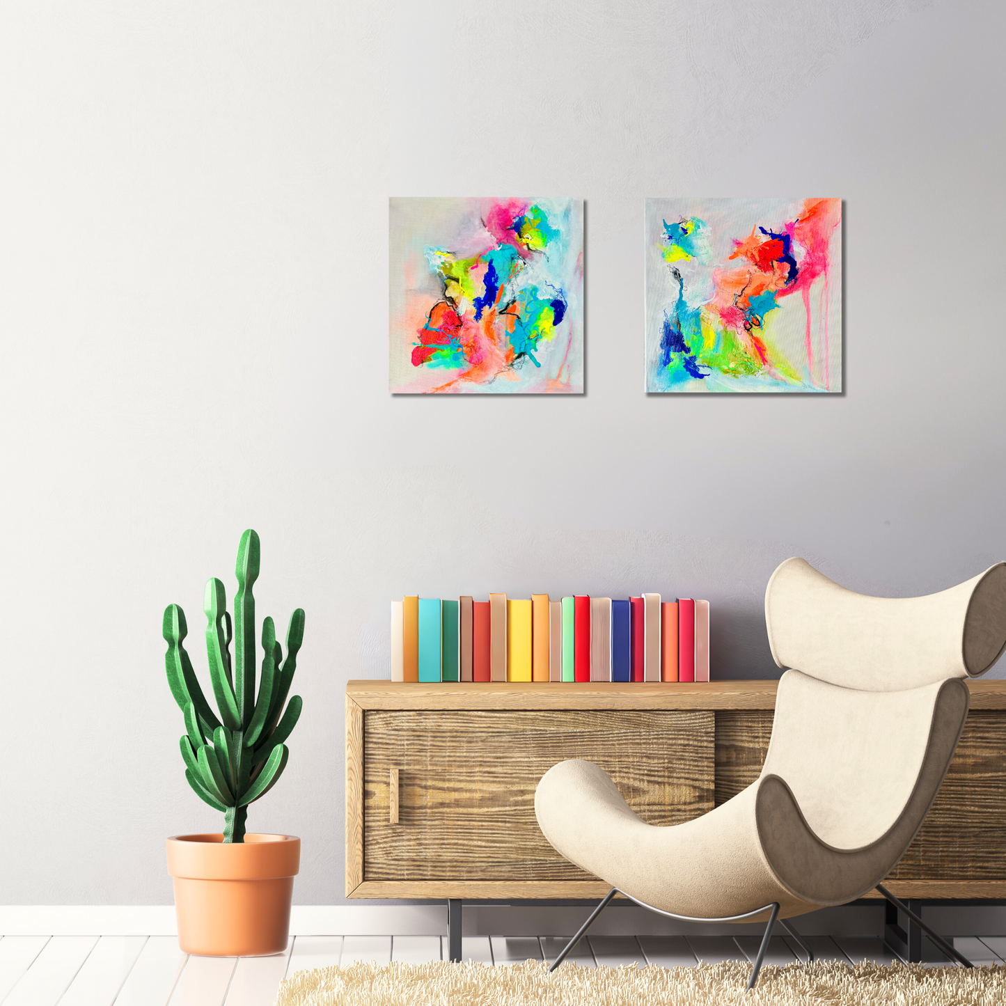 "Neon Moods 2" Acryl auf Leinwand, Größe: 30 x 30 x 1,6 cm (BxHxT)