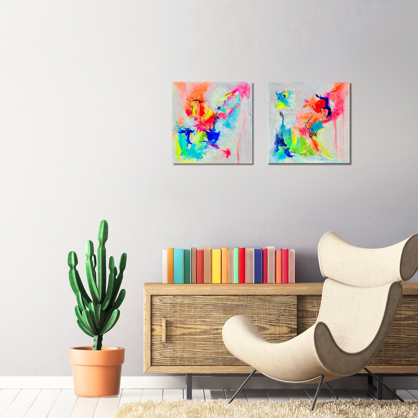 "Neon Moods 3" Acryl auf Leinwand, Größe: 30 x 30 x 1,6 cm (BxHxT)