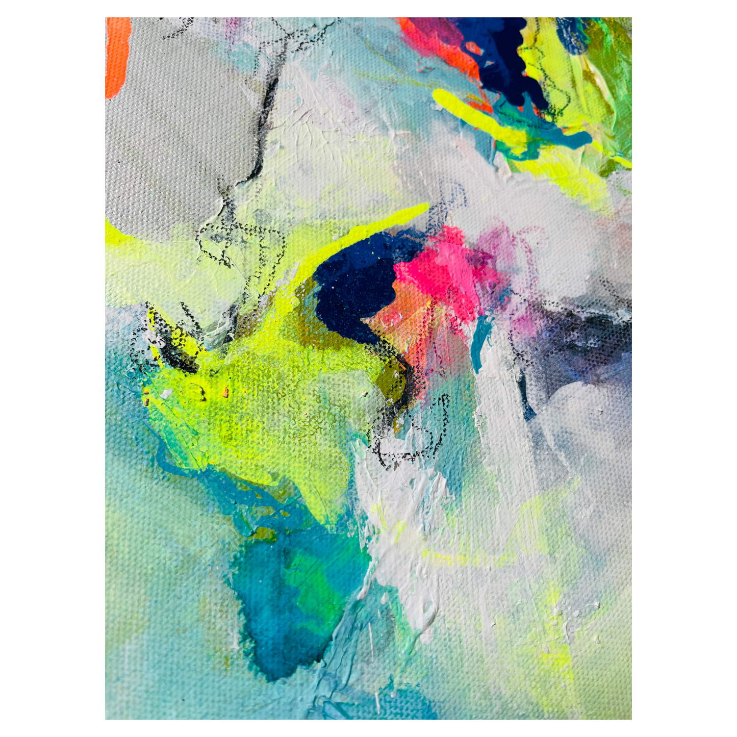 "Neon Moods 1" Acryl auf Leinwand, Größe: 30 x 30 x 1,6 cm (BxHxT)