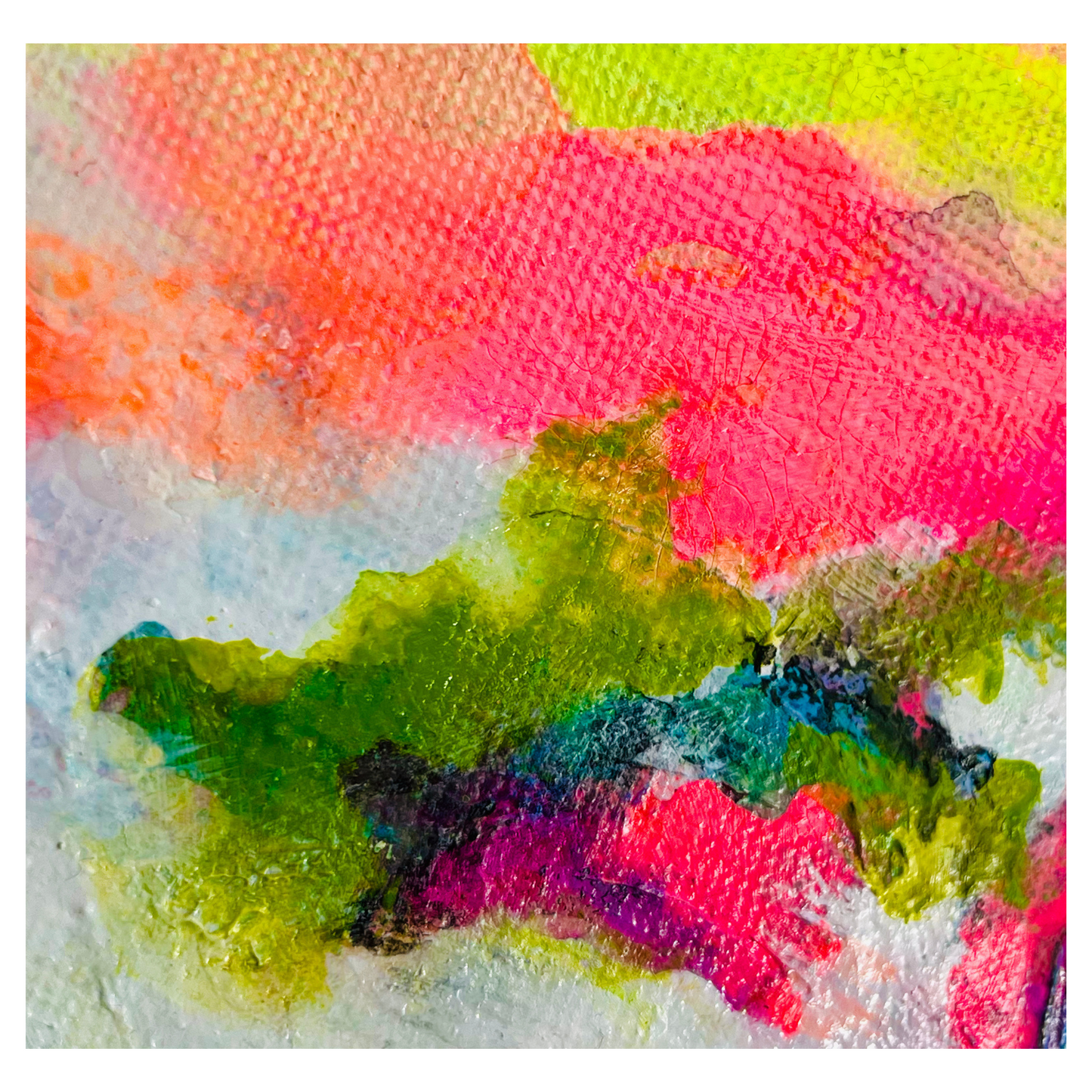 "Neon Moods 8" Acryl auf Leinwand, Größe: 30 x 30 x 1,6 cm (BxHxT)