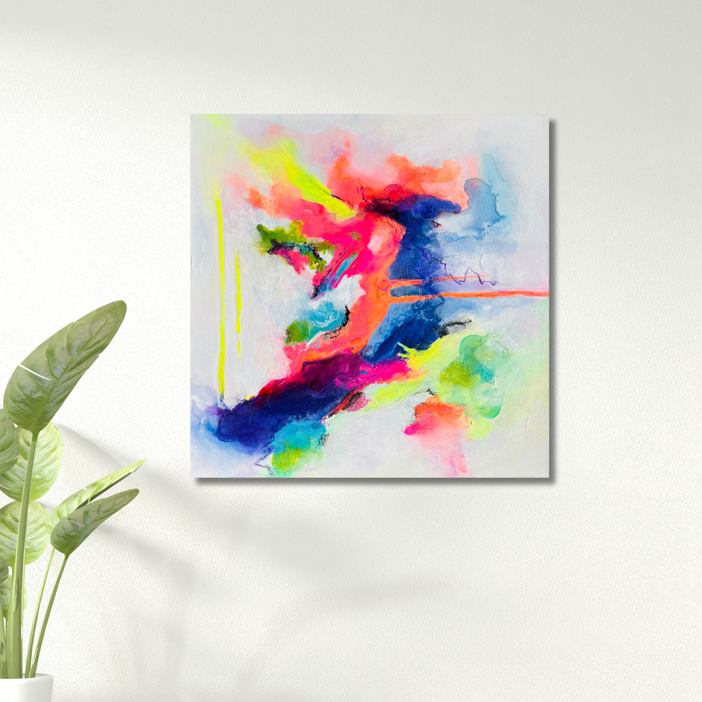 "Neon Moods 8" Acryl auf Leinwand, Größe: 30 x 30 x 1,6 cm (BxHxT)