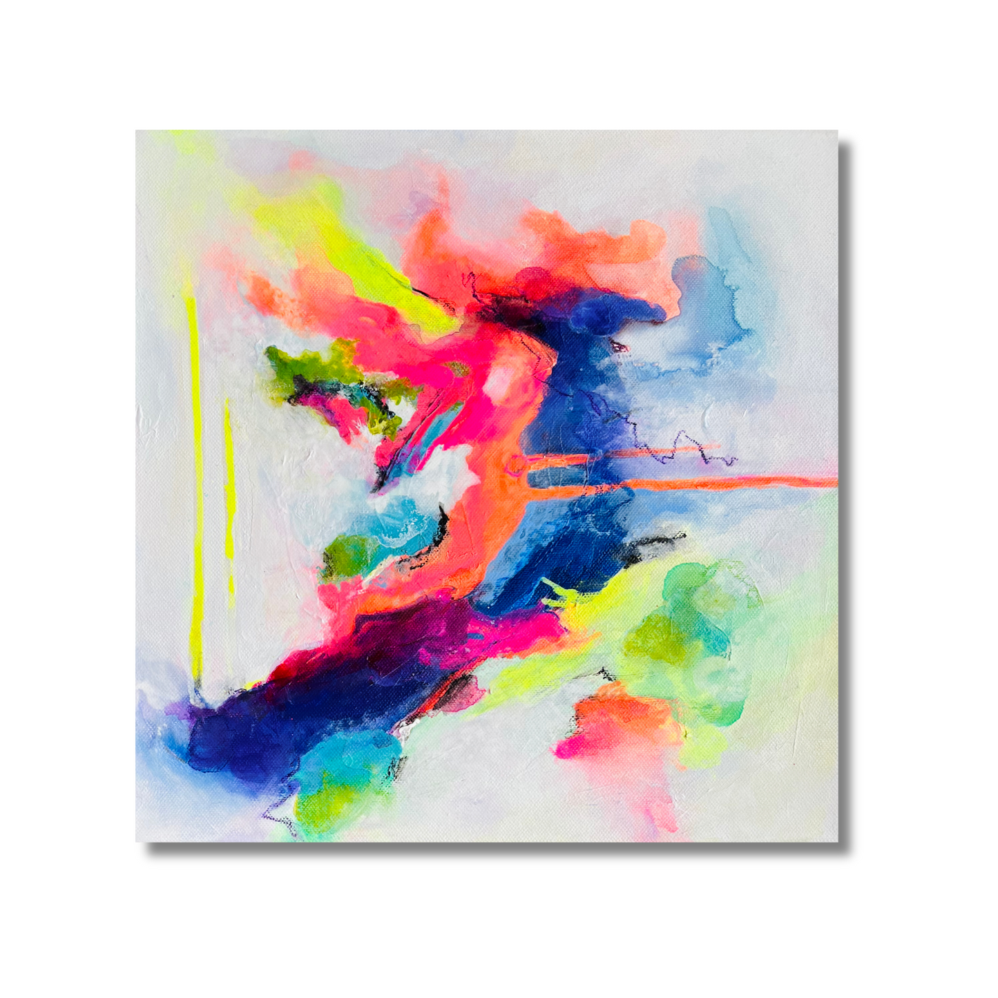 "Neon Moods 8" Acryl auf Leinwand, Größe: 30 x 30 x 1,6 cm (BxHxT)