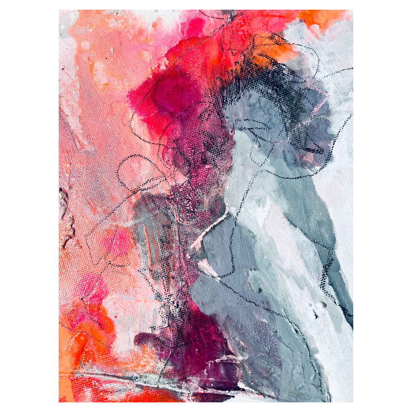 "Should I stay oder should I go?" Mixed Media auf Leinwand, Größe: 50 x 100 x 1,8 cm (BxHxT)