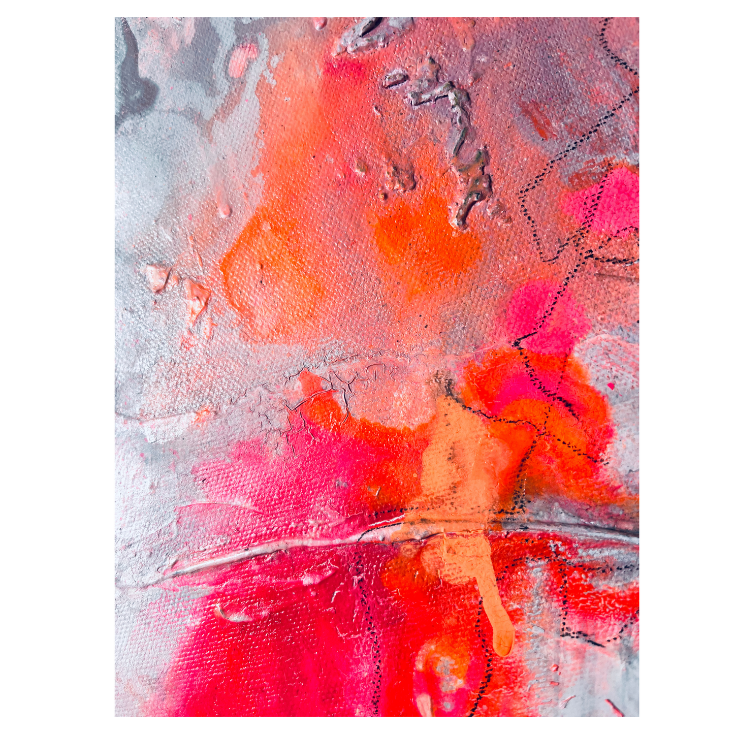 "Should I stay oder should I go?" Mixed Media auf Leinwand, Größe: 50 x 100 x 1,8 cm (BxHxT)