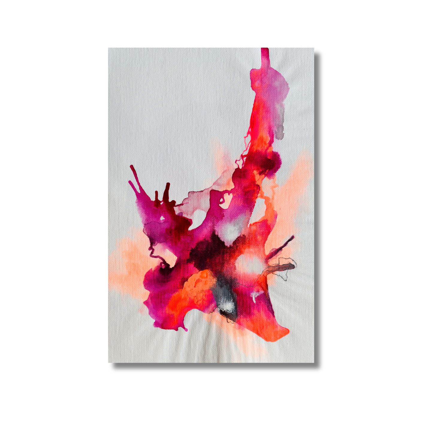 Abstraktes_Acrylbild_neonpink_Neonrahmen_S14